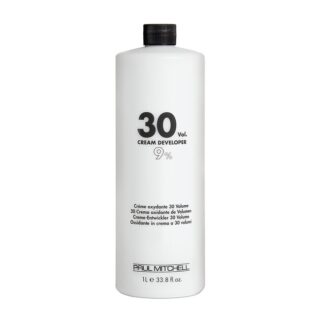 Paul Mitchell 30 Volume Cream Developer 33.8 Oz with free Salon Client Hair Cutting Cape