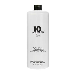 Paul Mitchell 10 Volume Clear Developer 33.8 Oz with free Salon Client Hair Cutting Cape