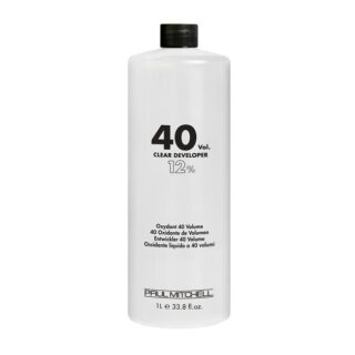Paul Mitchell 40 Volume Clear Developer 33.8 Oz with free Salon Client Hair Cutting Cape
