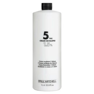Paul Mitchell 5 Volume Cream Developer 33.8 Oz with free Salon Client Hair Cutting Cape