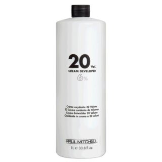 Paul Mitchell 20 Volume Cream Developer 33.8 Oz with free Salon Client Hair Cutting Cape