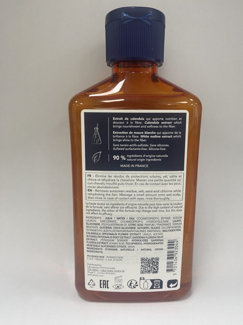 Phyto Paris Beach Rehydrating After-Sun Shampoo Hair exposed to UV Salt and Chlorine 250ml UltraBeauty.shop