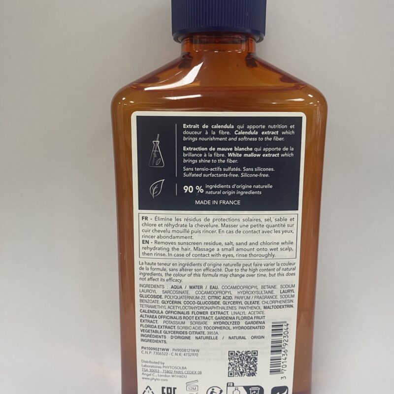 Phyto Paris Beach Rehydrating After-Sun Shampoo Hair exposed to UV Salt and Chlorine 250ml - Image 2