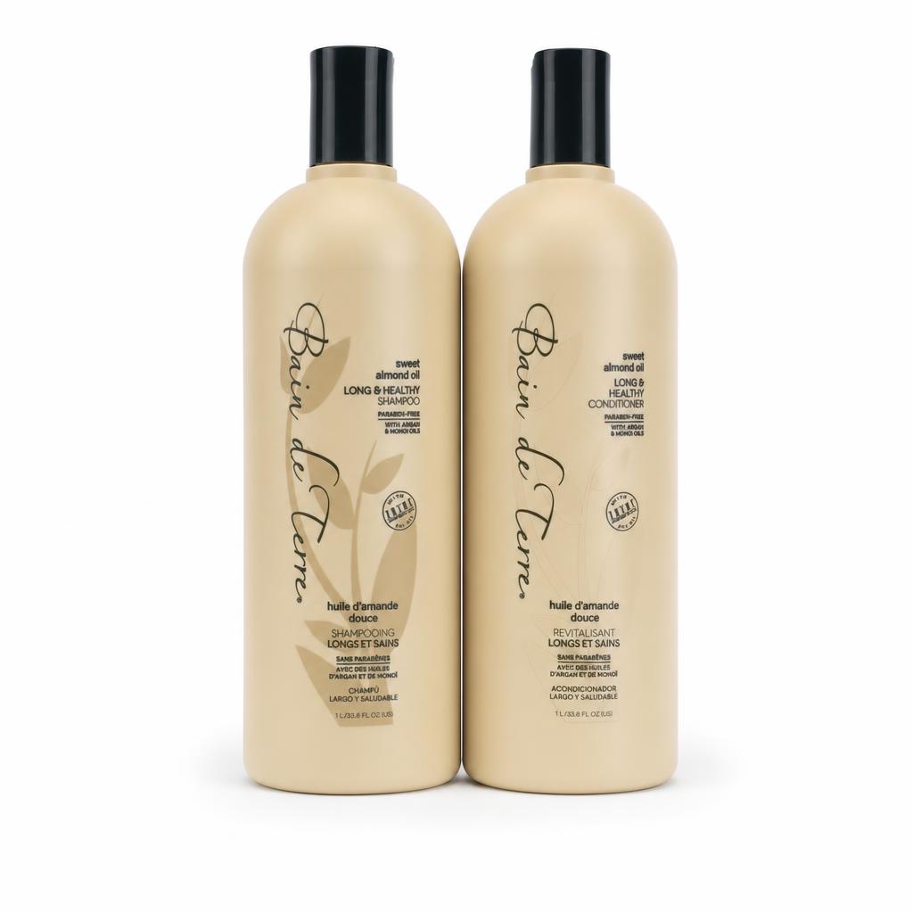 Bain de Terre Sweet Almond Oil Long & Healthy DUO 1 Liter Shampoo and Conditioner