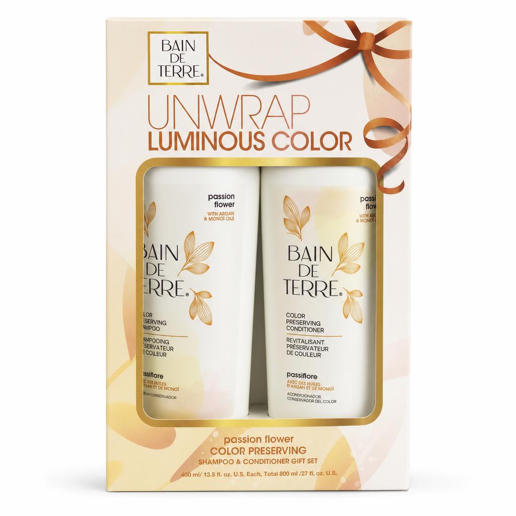 Bain de Terre DUO Passion Flower Color Preserving Conditioner and Shampoo 13.5 Oz.